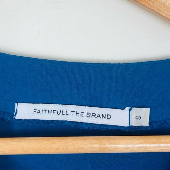 Faithfull the brand navy blue Shrimpton lace up, drawstring waist shirt. Small - Picture 3 of 5